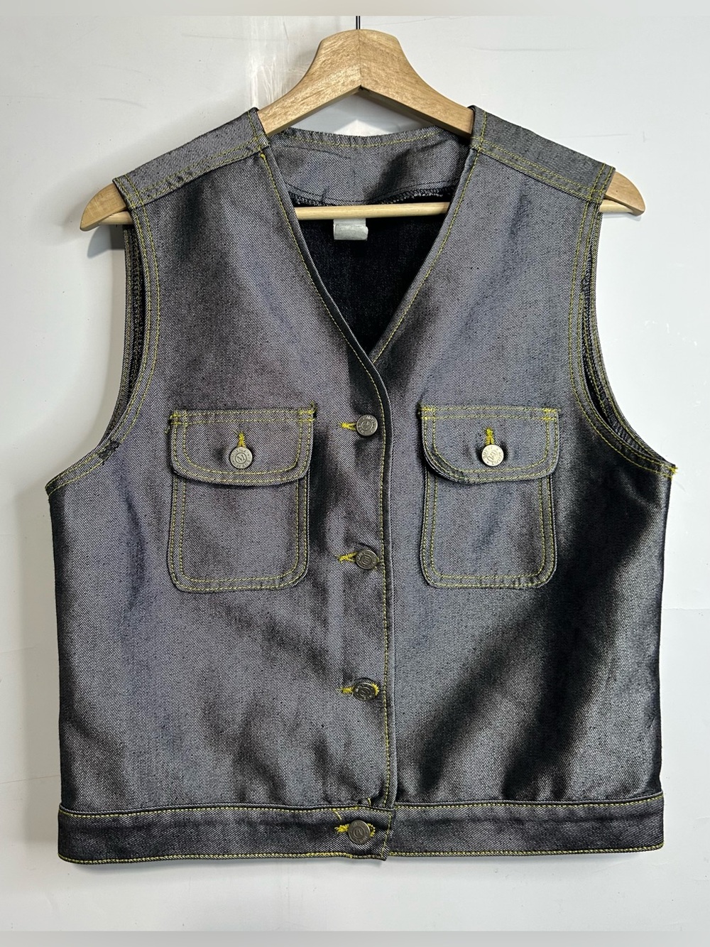 5 for $25🔥VTG Y2K Metallic Denim Vest Medium